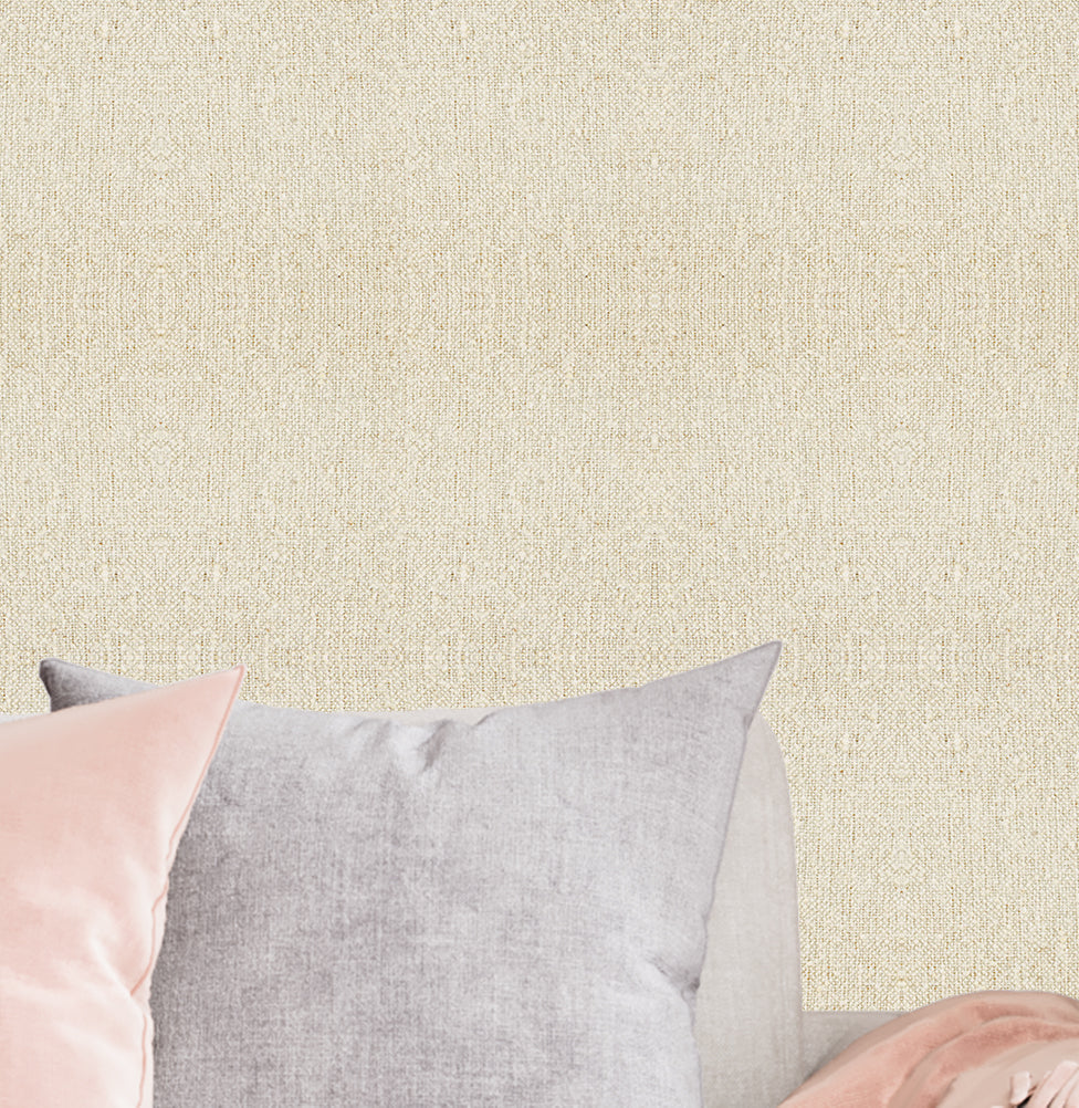 Papel de Parede Efeito Linho Bege Claro