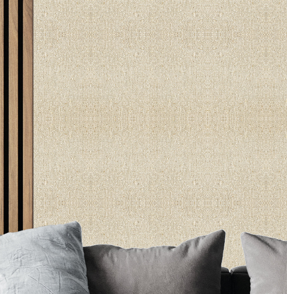 Papel de Parede Efeito Linho Bege Médio