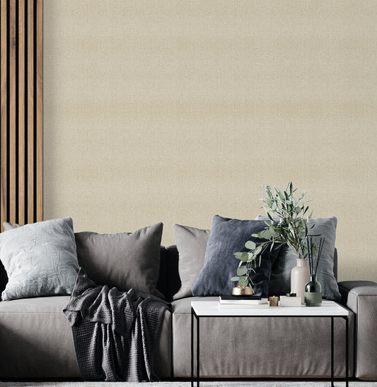 Papel de Parede Efeito Linho Bege Médio