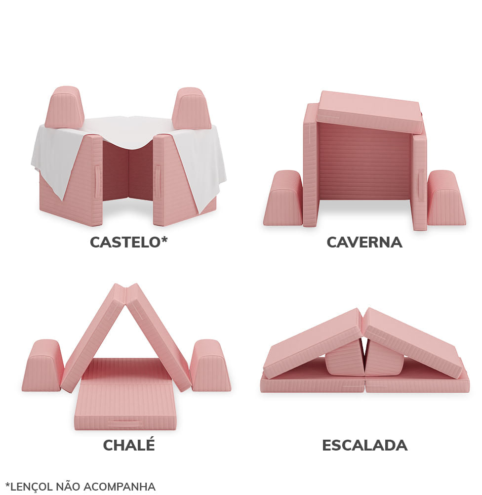 Sofá Infantil Play - Rosa