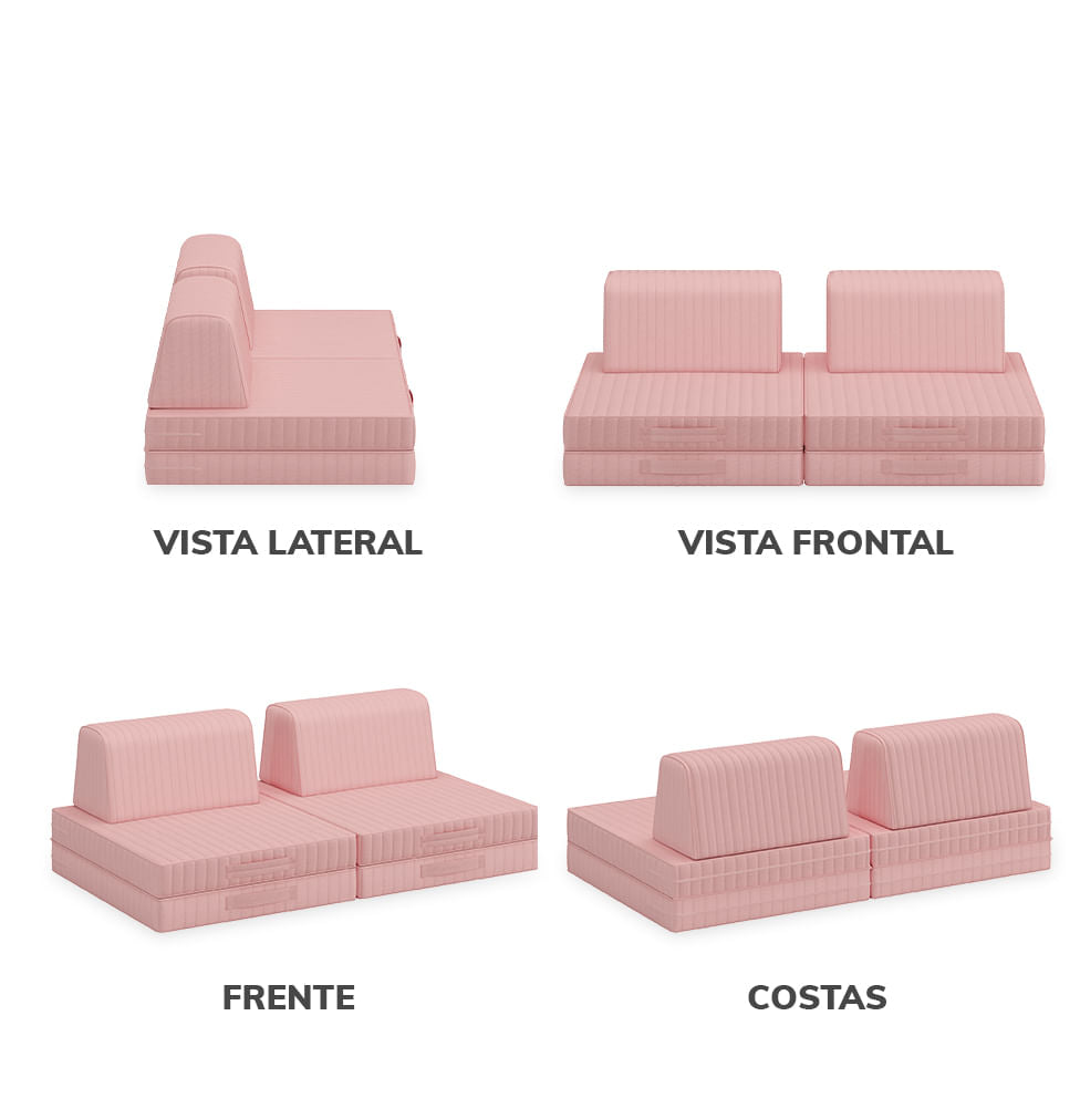 Sofá Infantil Play - Rosa