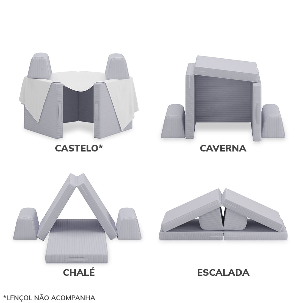 Sofá Infantil Play - Cinza 