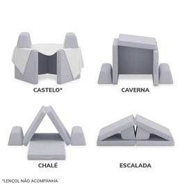 Sofá Infantil Play - Cinza 