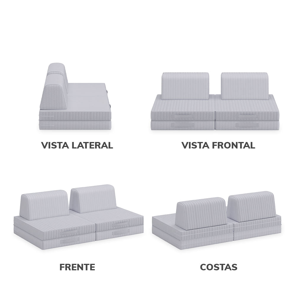 Sofá Infantil Play - Cinza 