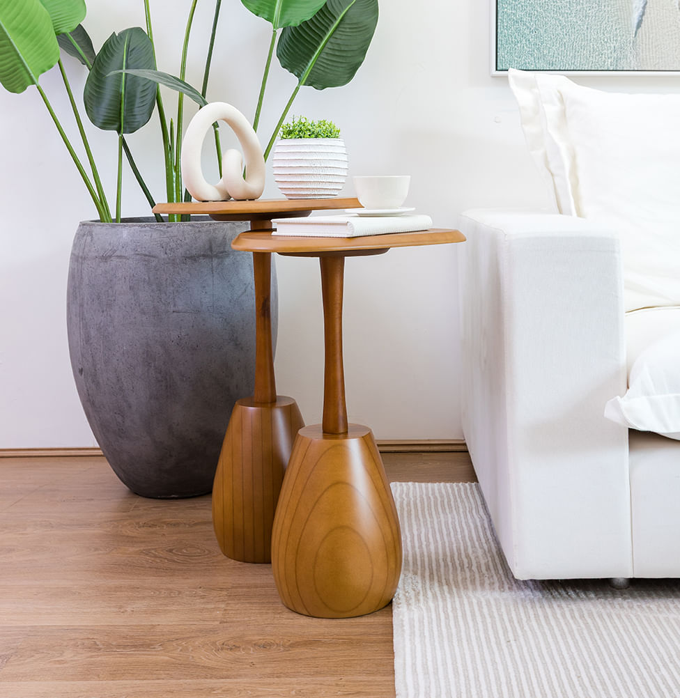 Conjunto de Mesa Lateral Gota - Cinamomo