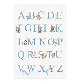 Quadro Infantil Alfabeto com Animais Esportistas - Vertical