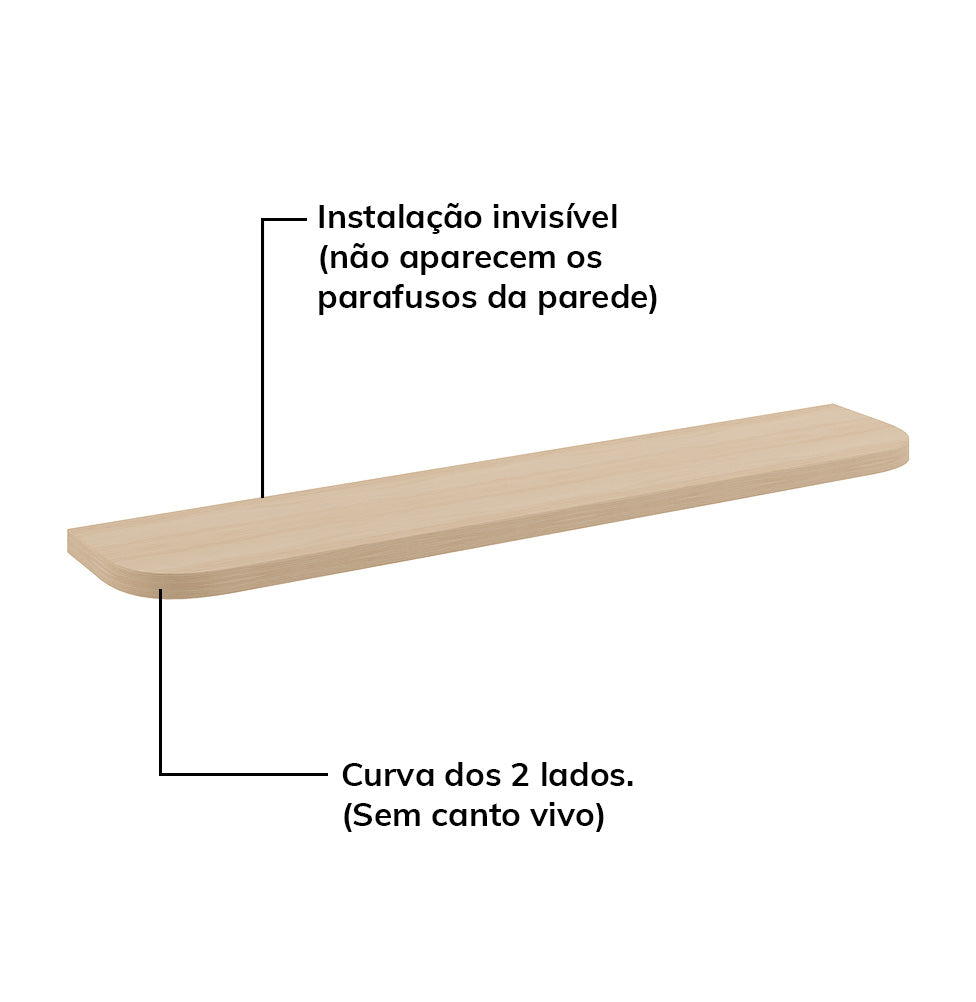 Prateleira Curva Nature – Carvalho