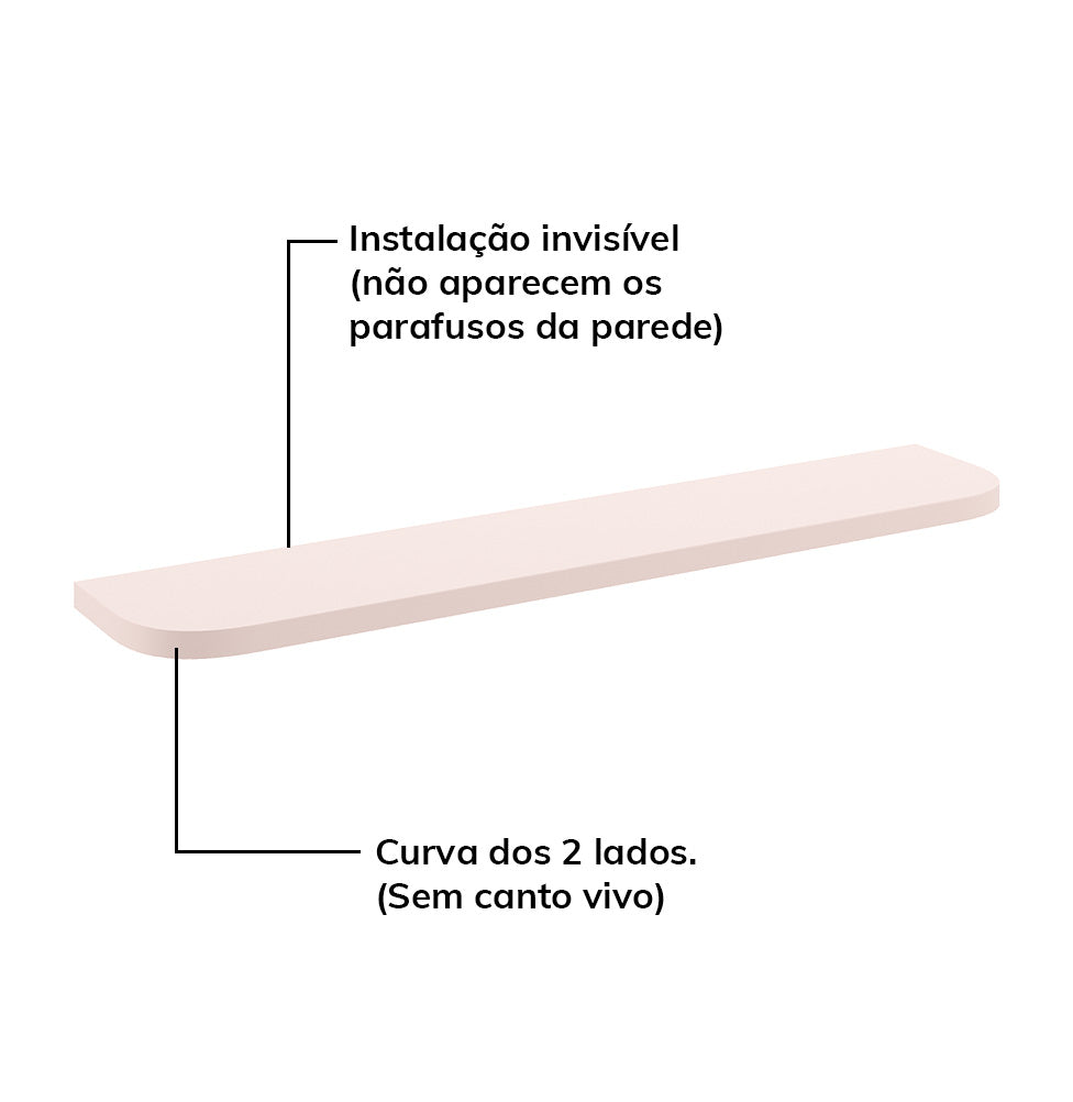 Prateleira Curva Nature – Rosa