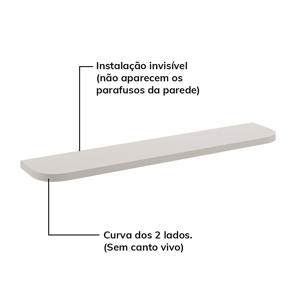 Prateleira Curva Nature – Greige