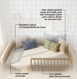Colcha Casal Com Elástico Listra - Branco