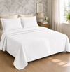 Kit Colcha Casal Listra 3 Peças - Branco