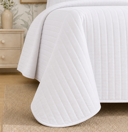 Kit Colcha Casal Listra 3 Peças - Branco