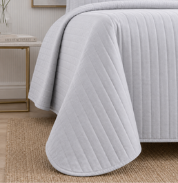 Kit Colcha Casal Listra 3 Peças - Cinza
