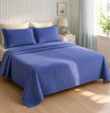 Kit Colcha Casal Listra 3 Peças - Azul Jeans