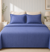 Kit Colcha Casal Listra 3 Peças - Azul Jeans