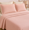 Kit Colcha Casal Listra 3 Peças - Rosa Chá