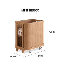 Berço Raika 3 em 1 Fechado - Freijó