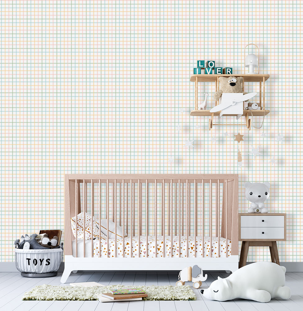 Papel de Parede Infantil Xadrez Candy – Colorido