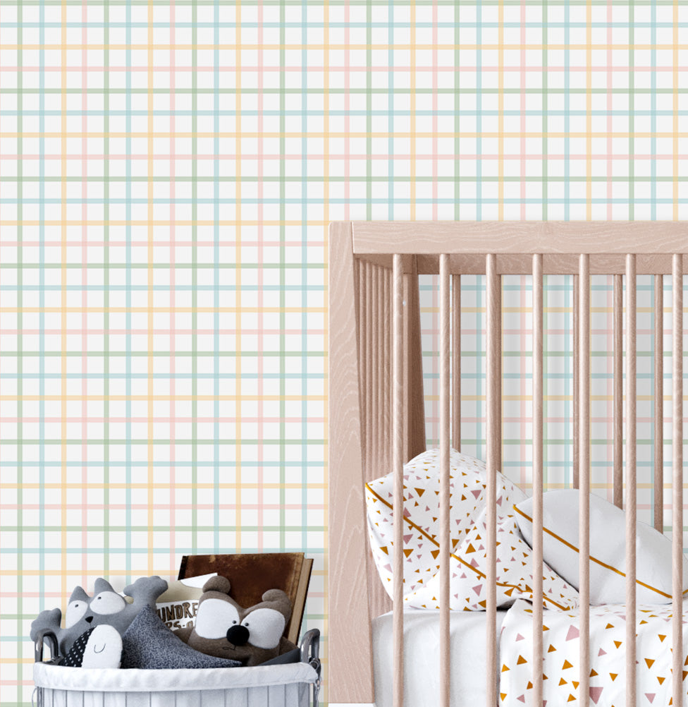 Papel de Parede Infantil Xadrez Candy – Colorido