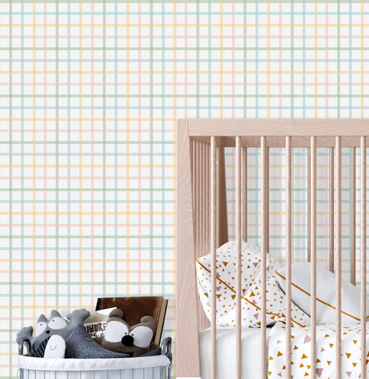 Papel de Parede Infantil Xadrez Candy – Colorido