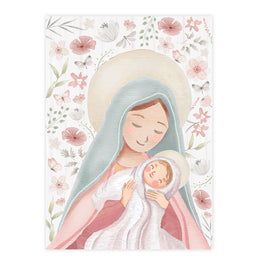 Quadro Infantil Nossa Senhora Outono Rosa - Vertical
