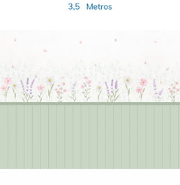 Papel de Parede Flores, Margaridas, Lavandas Cor Única - Mural