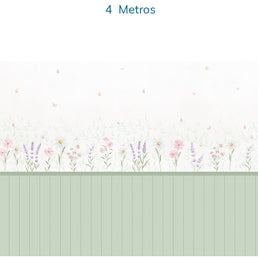 Papel de Parede Flores, Margaridas, Lavandas Cor Única - Mural