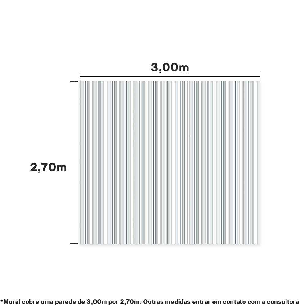 Papel de Parede Adesivo Listra Irregular 3,00 x 2,70m - Bota Fora