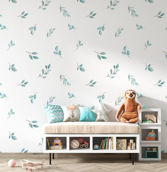 Papel de Parede Cola Infantil Folhas Nature 4,00 x 1,70m - Bota Fora