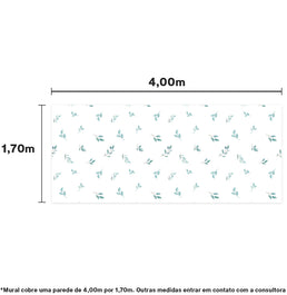 Papel de Parede Cola Infantil Folhas Nature 4,00 x 1,70m - Bota Fora