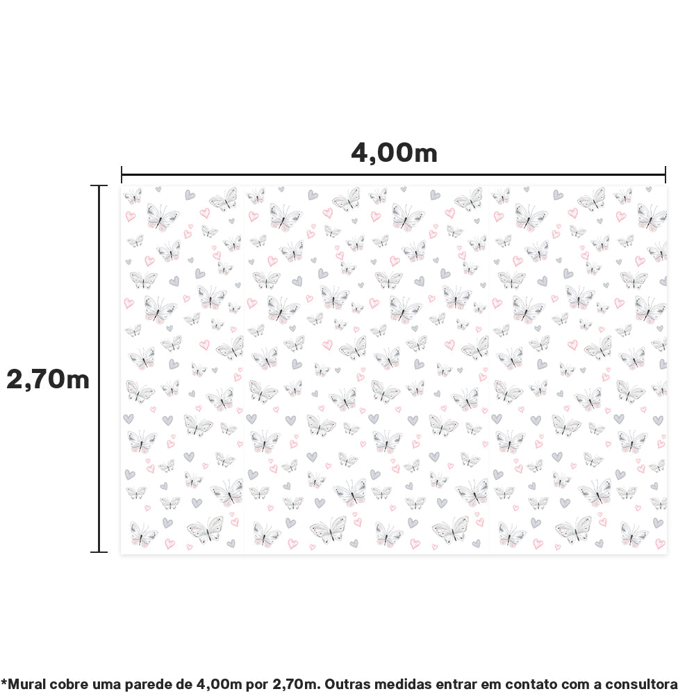 Papel de Parede Cola Borboleta 4,00 x 2,70m - Bota Fora