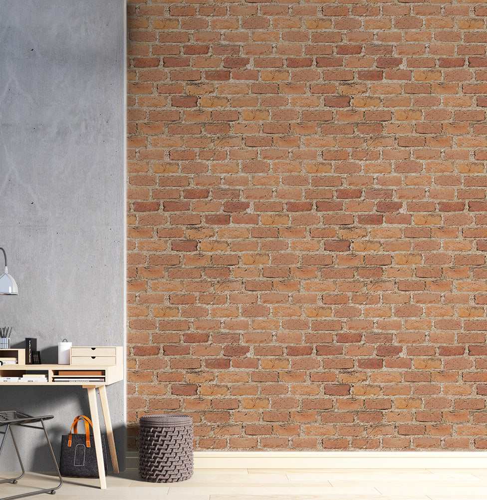 Papel de Parede Adesivo Tijolo Rústico 2,50 x 1,70m - Bota Fora