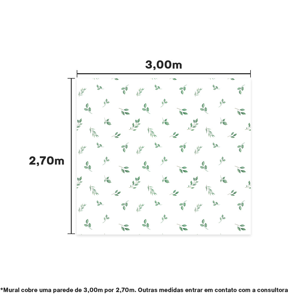 Papel de Parede Cola Folhas Nature 3,00 x 2,70m - Bota Fora