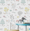 Papel de Parede Adesivo Árvores e Bichos Color 3,00 x 3,00m - Bota Fora