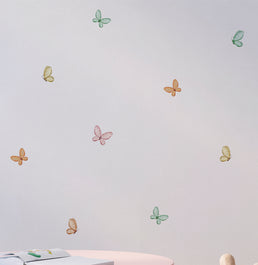 Papel de Parede Adesivo Borboleta Flores do Campo Verde 3,50 x 1,70m - Bota Fora