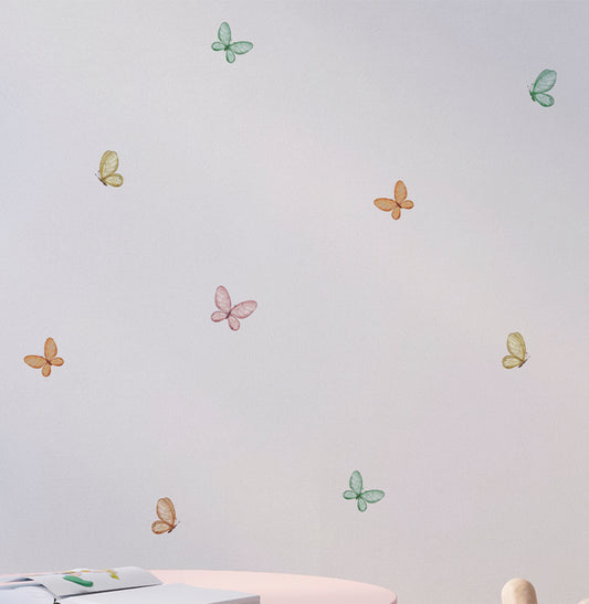 Papel de Parede Adesivo Borboleta Flores do Campo Verde 3,50 x 1,70m - Bota Fora