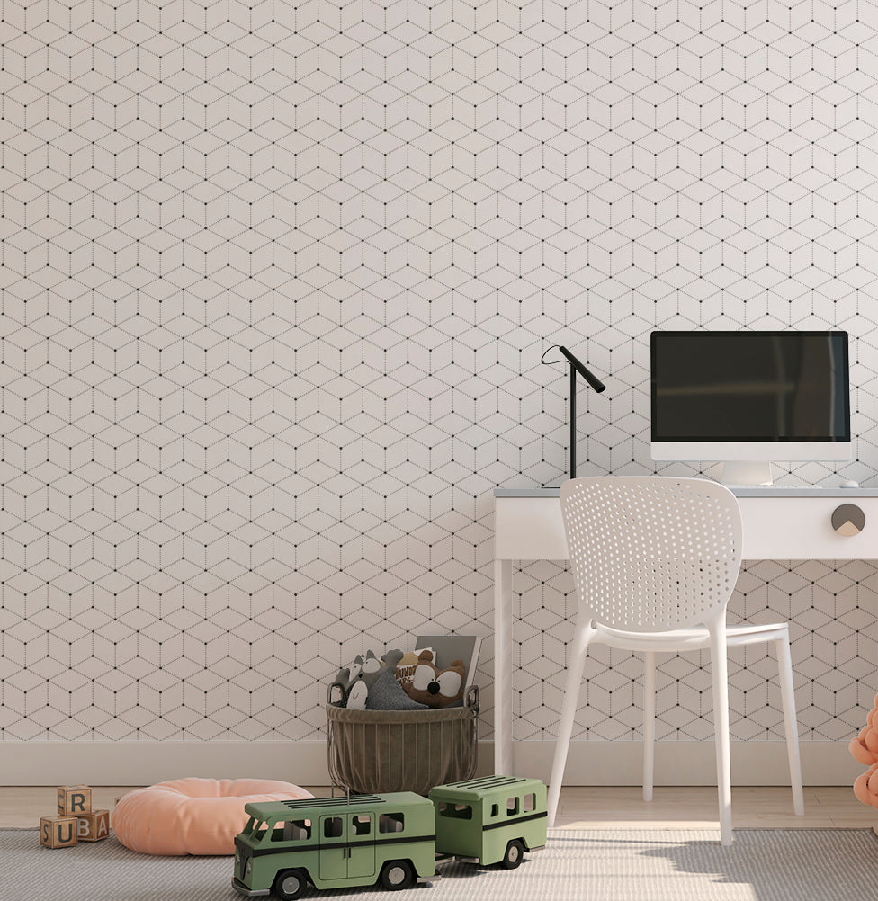 Papel de Parede Cola Infantil Polígono com Pontos 3,00 x 2,70m - Bota Fora