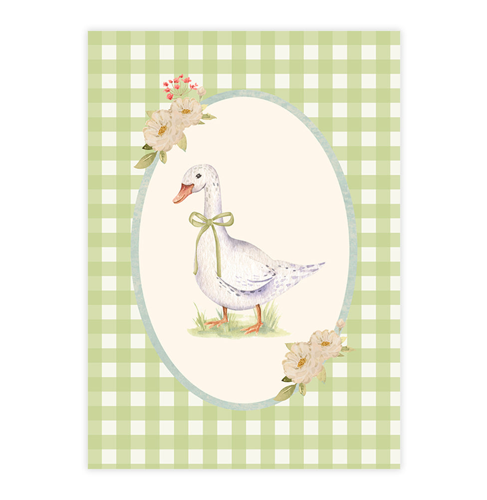 QUADRO INFANTIL GANSO XADREZ SECRETS VERDE - VERTICAL - COR ÚNICA