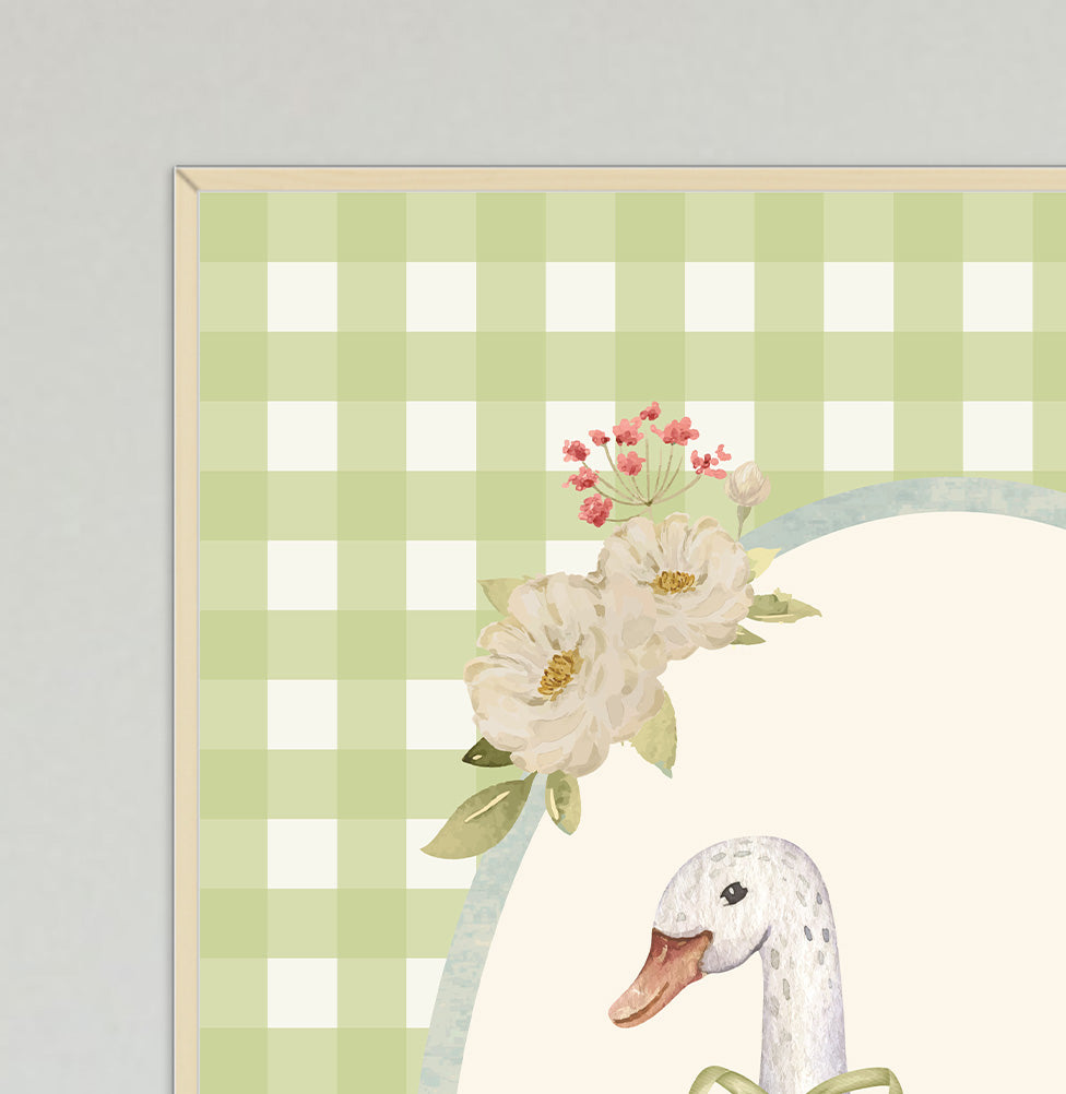 QUADRO INFANTIL GANSO XADREZ SECRETS VERDE - VERTICAL - COR ÚNICA