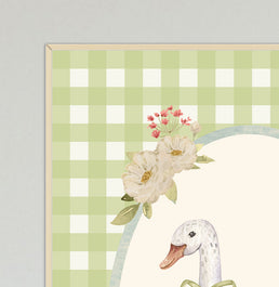 QUADRO INFANTIL GANSO XADREZ SECRETS VERDE - VERTICAL - COR ÚNICA