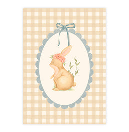 Quadro Infantil Coelho Xadrez Secrets Bege