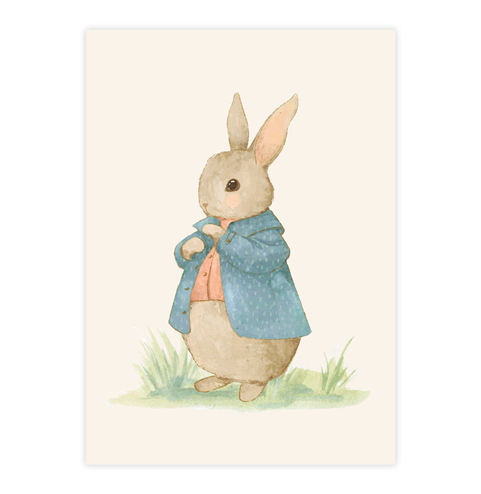 Quadro Infantil Coelho com Jaqueta Secrets Bege