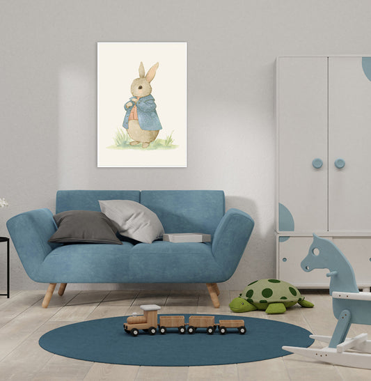 Quadro Infantil Coelho com Jaqueta Secrets Bege