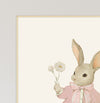 Quadro Infantil Coelha Rosa com Flor Secrets Bege