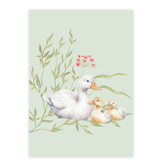 Quadro Infantil Ganso Família Secrets Verde