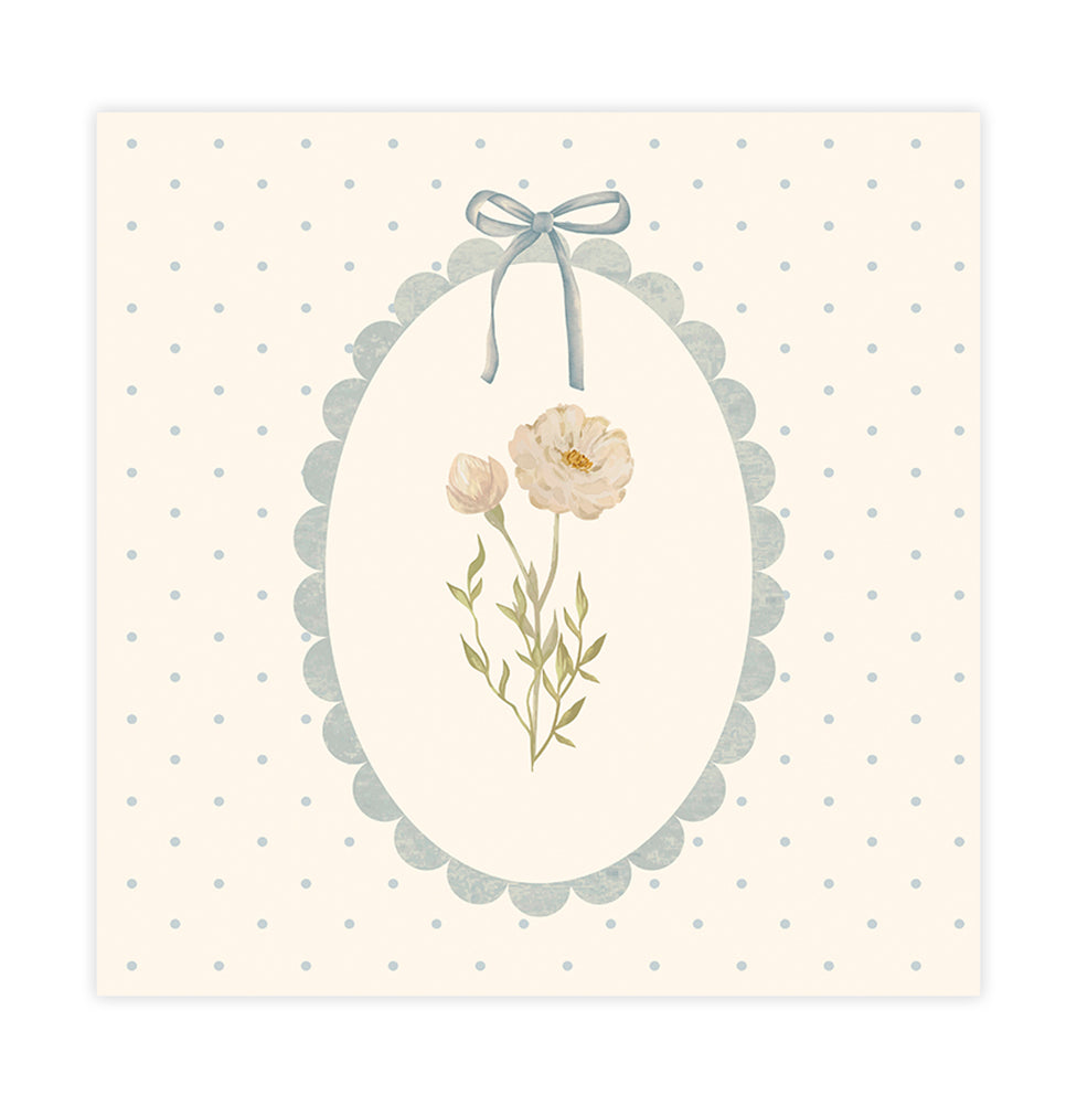 Quadro Infantil Margaridas com Poá Secrets Bege