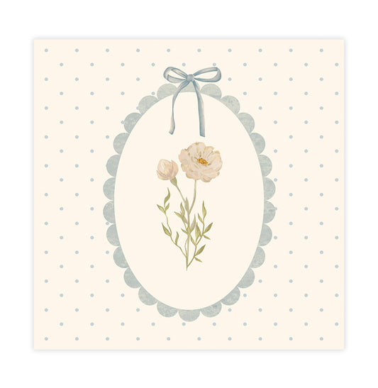 Quadro Infantil Margaridas com Poá Secrets Bege