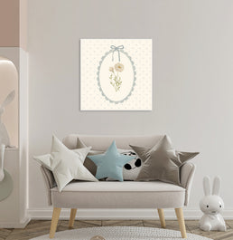 Quadro Infantil Margaridas com Poá Secrets Bege