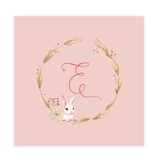 Quadro Infantil Guirlanda com Inicial Secrets Rosa  - Personalizado