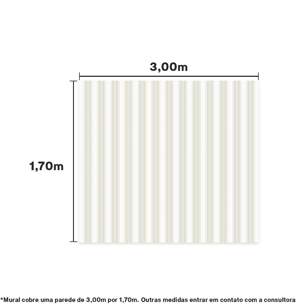 Papel de Parede Adesivo Listra Classic 3,00 x 1,70m - Bota Fora
